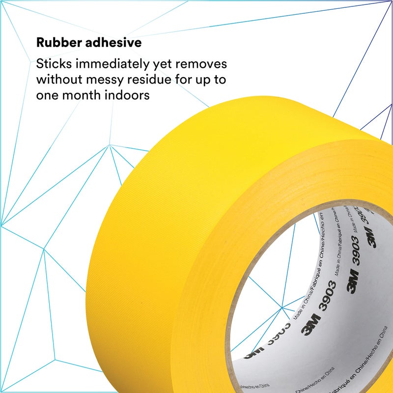 3M Vinyl Duct Tape 3903, 2 in x 50 yd, 7.3 mil, Individually Wrapped Conveniently Packaged, Yellow - Image 2